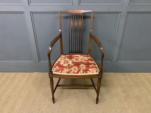Edwardian Inlaid Mahogany Armchair