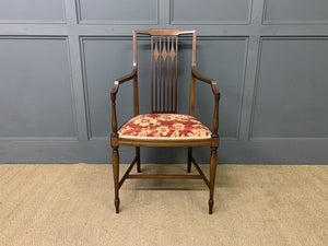 Edwardian Inlaid Mahogany Armchair