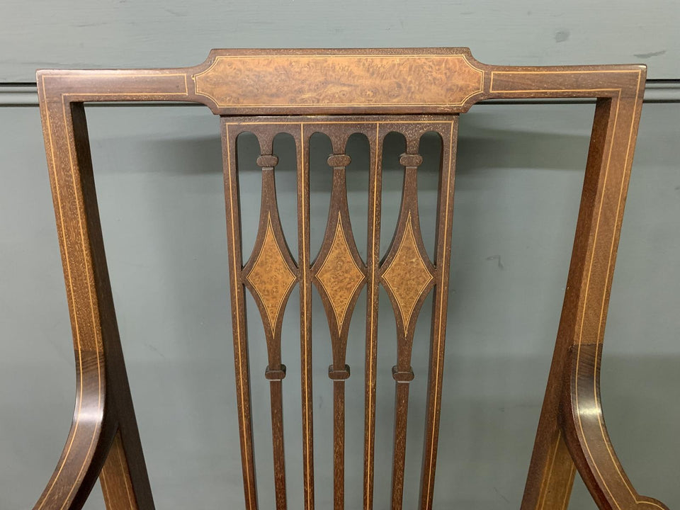 Edwardian Inlaid Mahogany Armchair