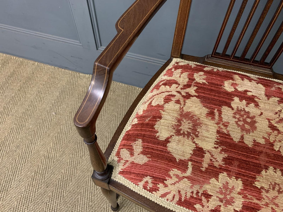 Edwardian Inlaid Mahogany Armchair