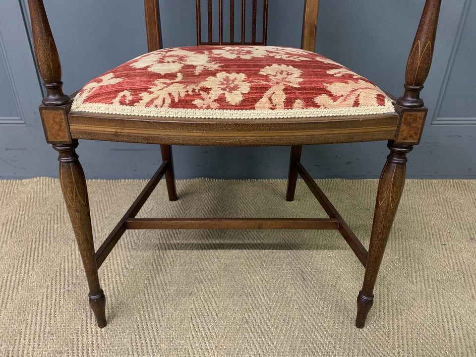Edwardian Inlaid Mahogany Armchair
